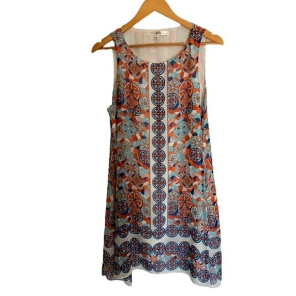 Max Studio Sleeveless Mosaic Print Dress Large - Picture 2 of 5